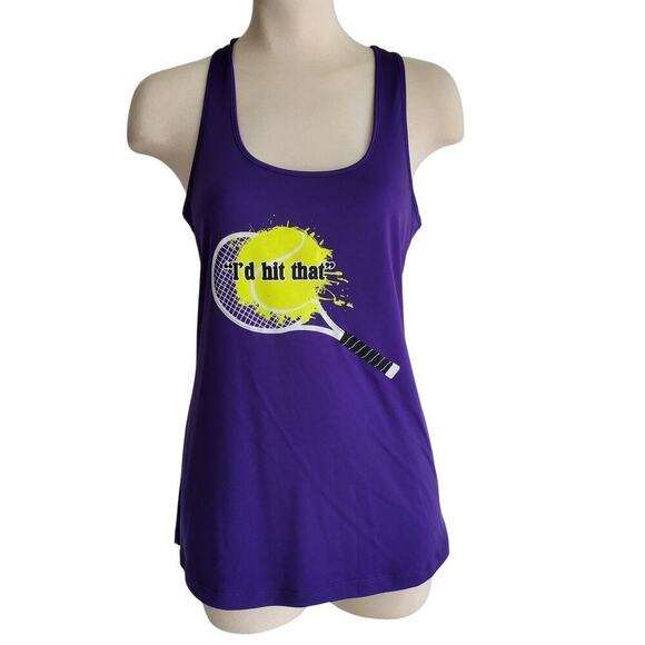 Sport-Tek Tennis "I'd Hit That" Purple Tank Top Racerback Size M - Picture 1 of 9